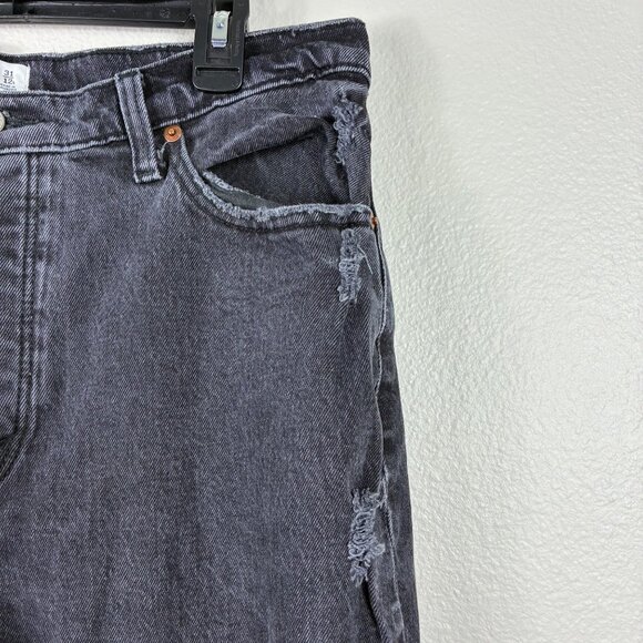 Abercrombie & Fitch The Dad High Rise Jean Distressed Black Sz 12 Streetwear 90s - Picture 3 of 8